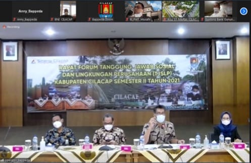 RAPAT FORUM TANGGUNG JAWAB SOSIAL DAN LINGKUNGAN PERUSAHAAN ( FTJSLP ) KAB. CILACAP SEMESTER II TAHUN 2021