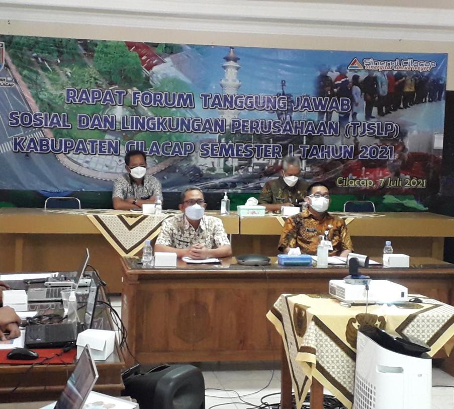 RAPAT FORUM TANGGUNGJAWAB SOSIAL DAN LINGKUNGAN PERUSAHAAN (FTJSLP) KAB. CILACAP SEMESTER I TAHUN 2021