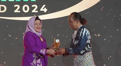 Ketua Kelompok Batik Seloka, Wahyu Haryadi yang ada di Desa Adipala