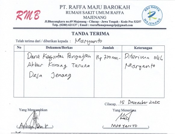Karang Taruna Desa Jenang dan Paguyuban Pedagang Pasar Caplek Cigobang