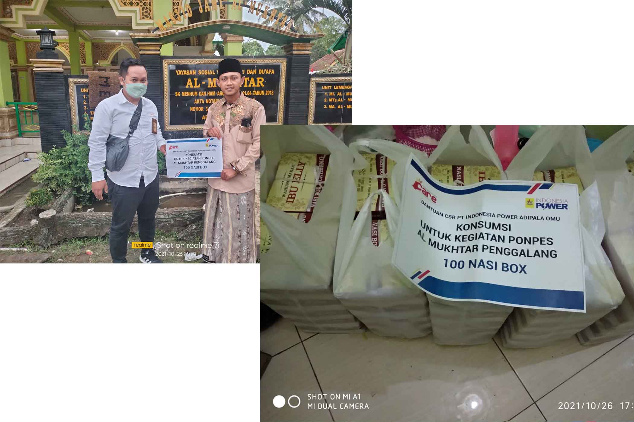 Bantuan Nasi Box Agenda kegiatan khoul  Peringatan Hari Maulid Nabi di PONPES AL-MUKHTAR 