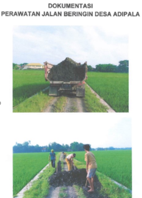Bantuan Kegiatan Perbaikan Infrastruktur Jalan Pembelian Batu Biscos Desa Adipala