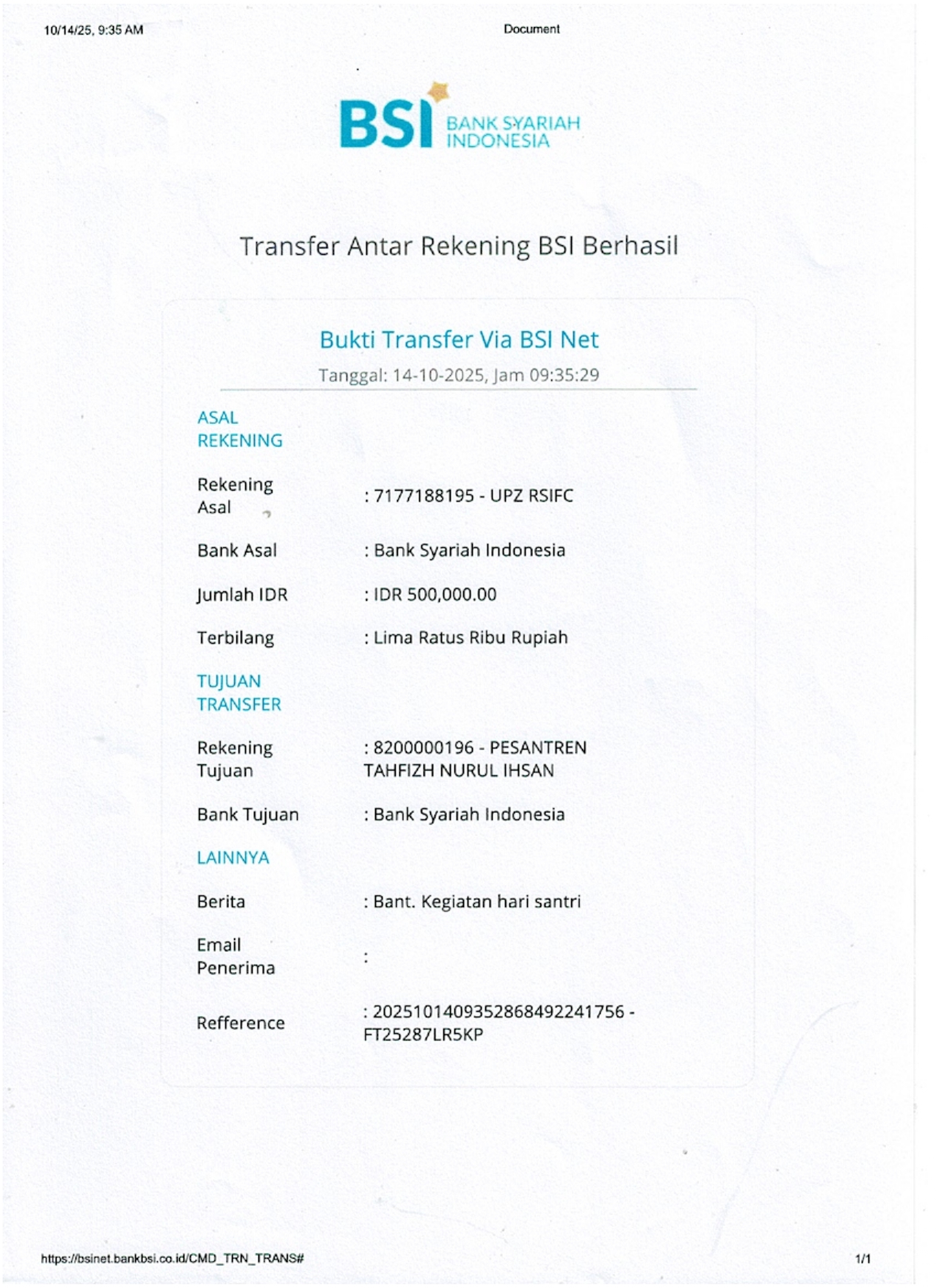 Pesantren Tahfidz Nurul Ihsan