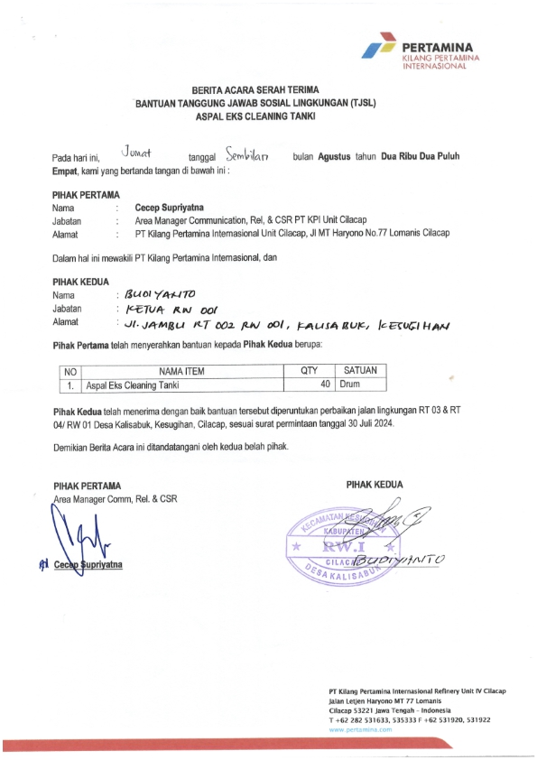 Jalan Jambu RW 01, Kalisabuk Kesugihan