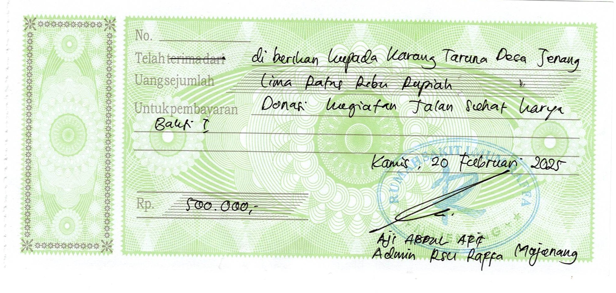 Panitia Jalan Sehat Karya Bakti Karang Taruna Muda Karya Desa Jenang, Kecamatan Majenang