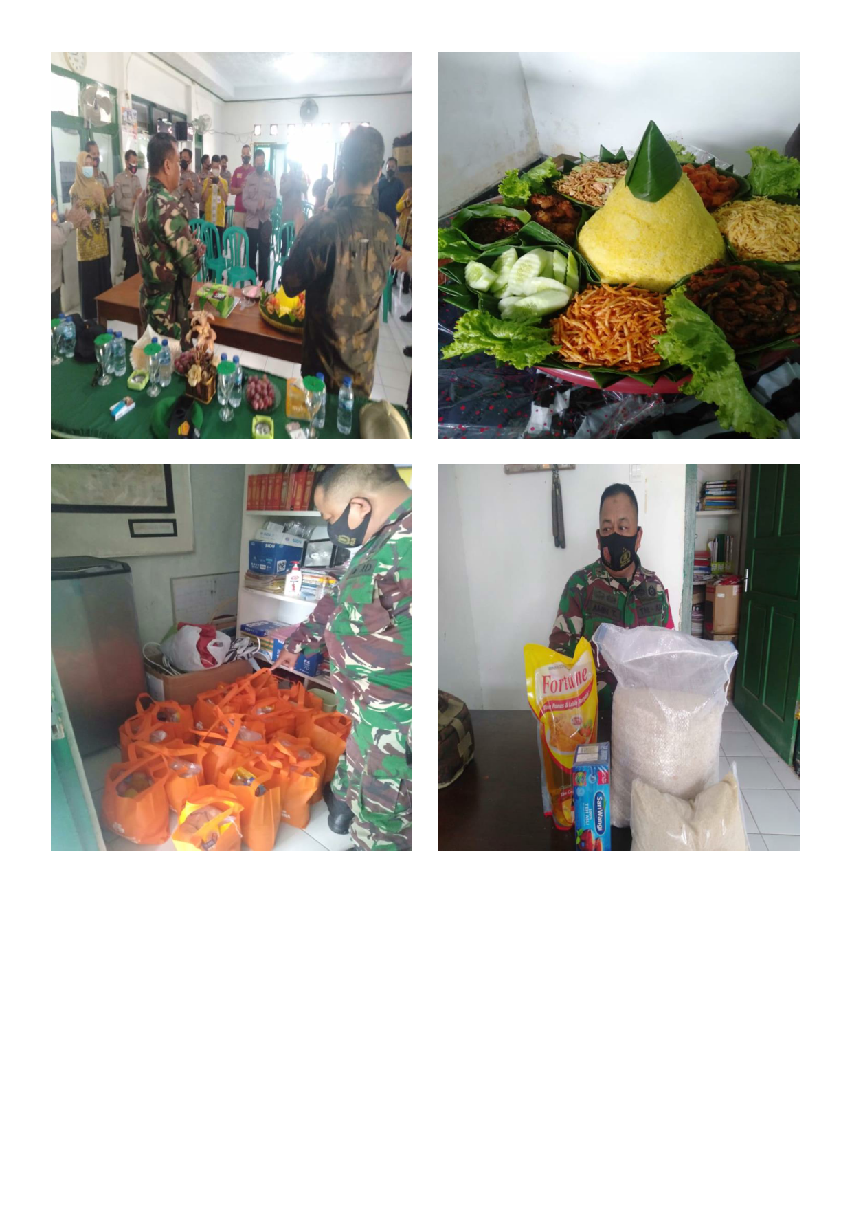 Bantuan acara tasyakuran TNI ke 76 Koramil Sidareja