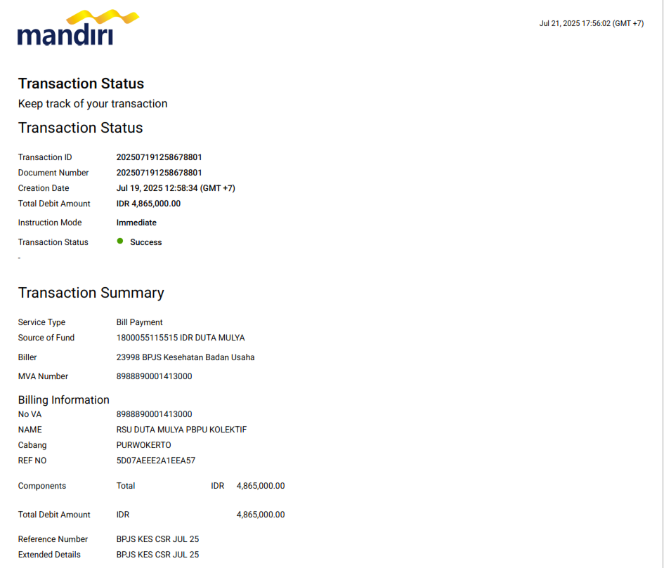 Masyarakat kurang mampu yang tinggal disekitar RSU Duta Mulya