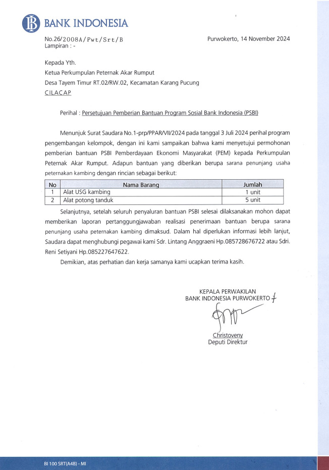 Perkumpulan Peternak Akar Rumput Desa Tayem Timur RT.002/RW.002, Kecamatan Karangpucung, 