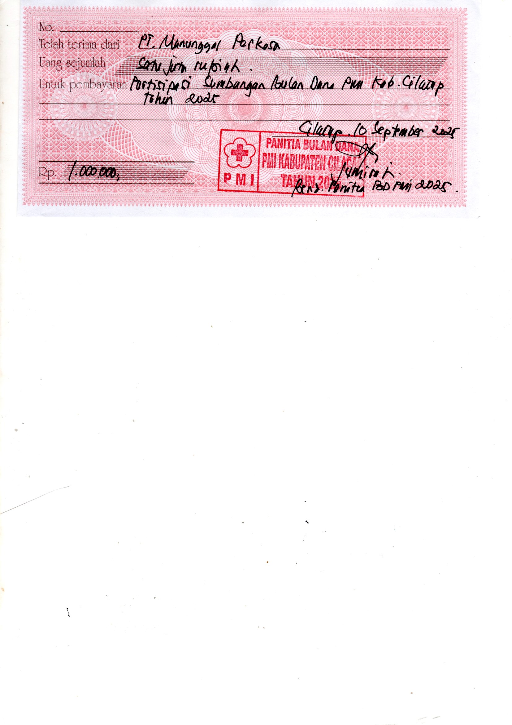 Panitia Bulan Dana PMI Tahun 2025 Kab. Cilacap