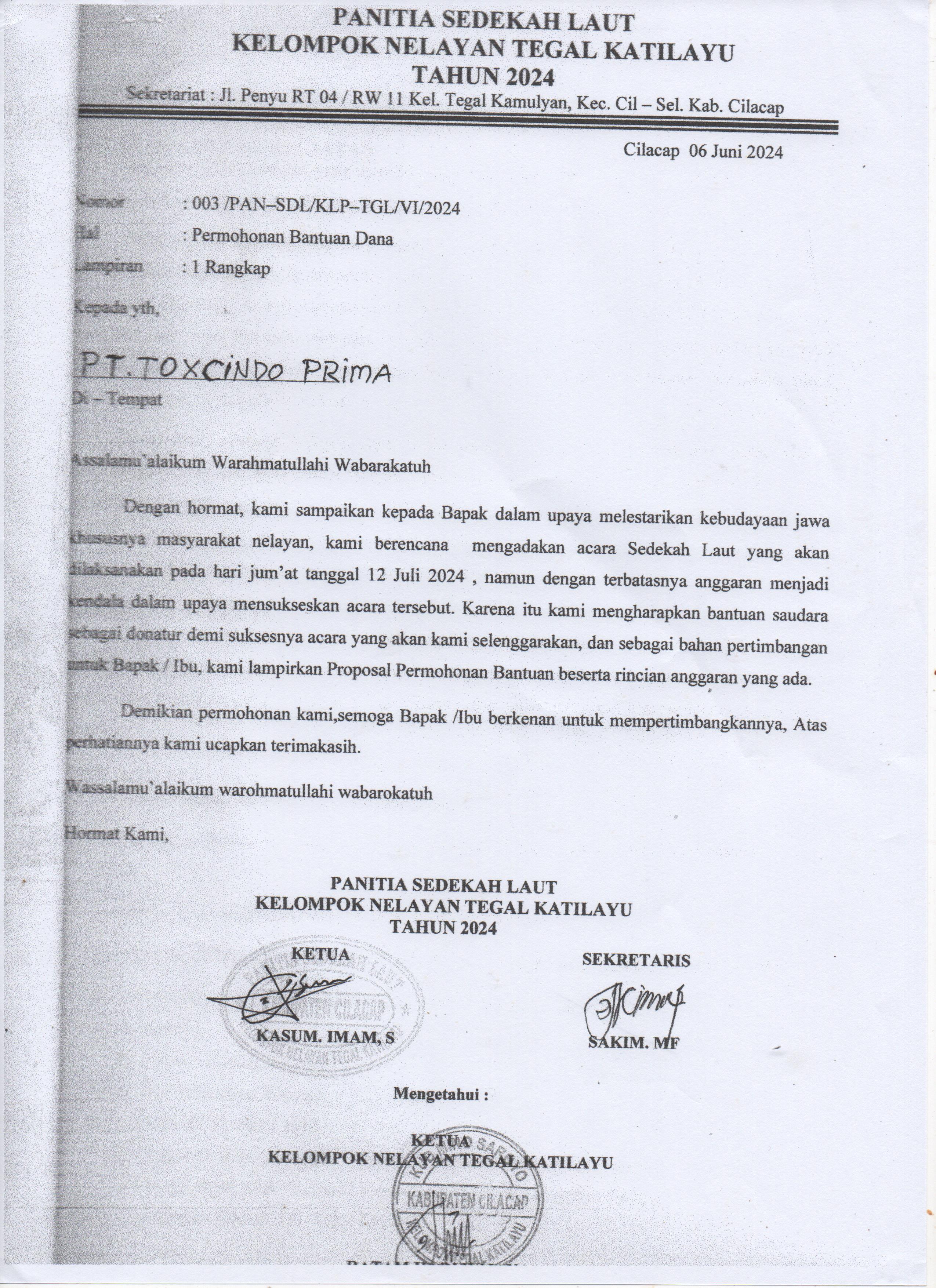 Kelompok Nelayan Tegal Katilayu 2024