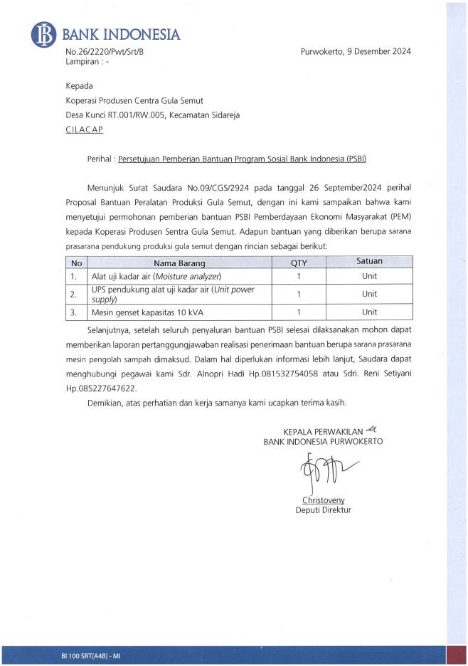 Koperasi Produsen Centra Gula Semut Cilacap