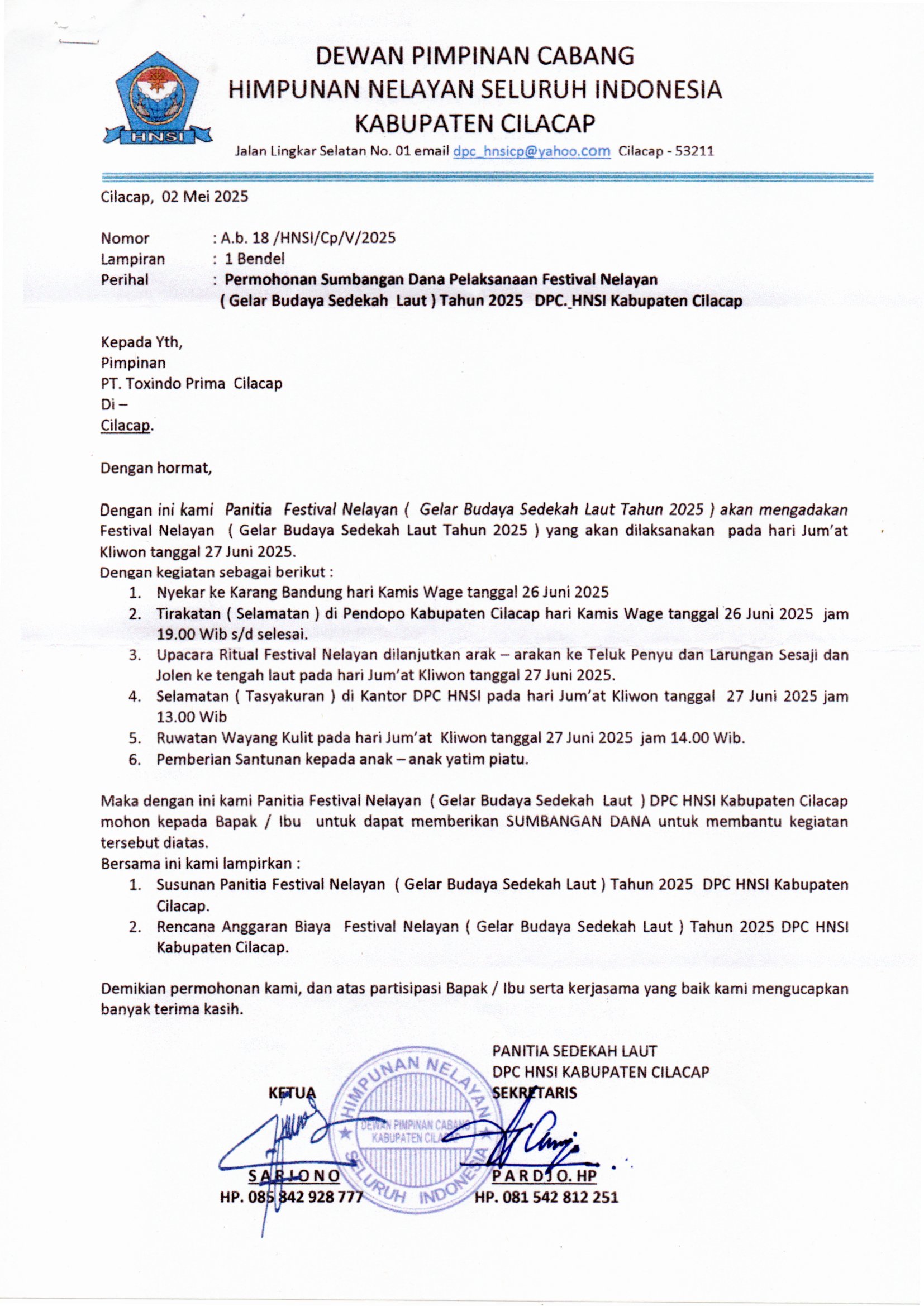 Himpunan Nelayan Seluruh Indonesia (HNSI) Cilacap