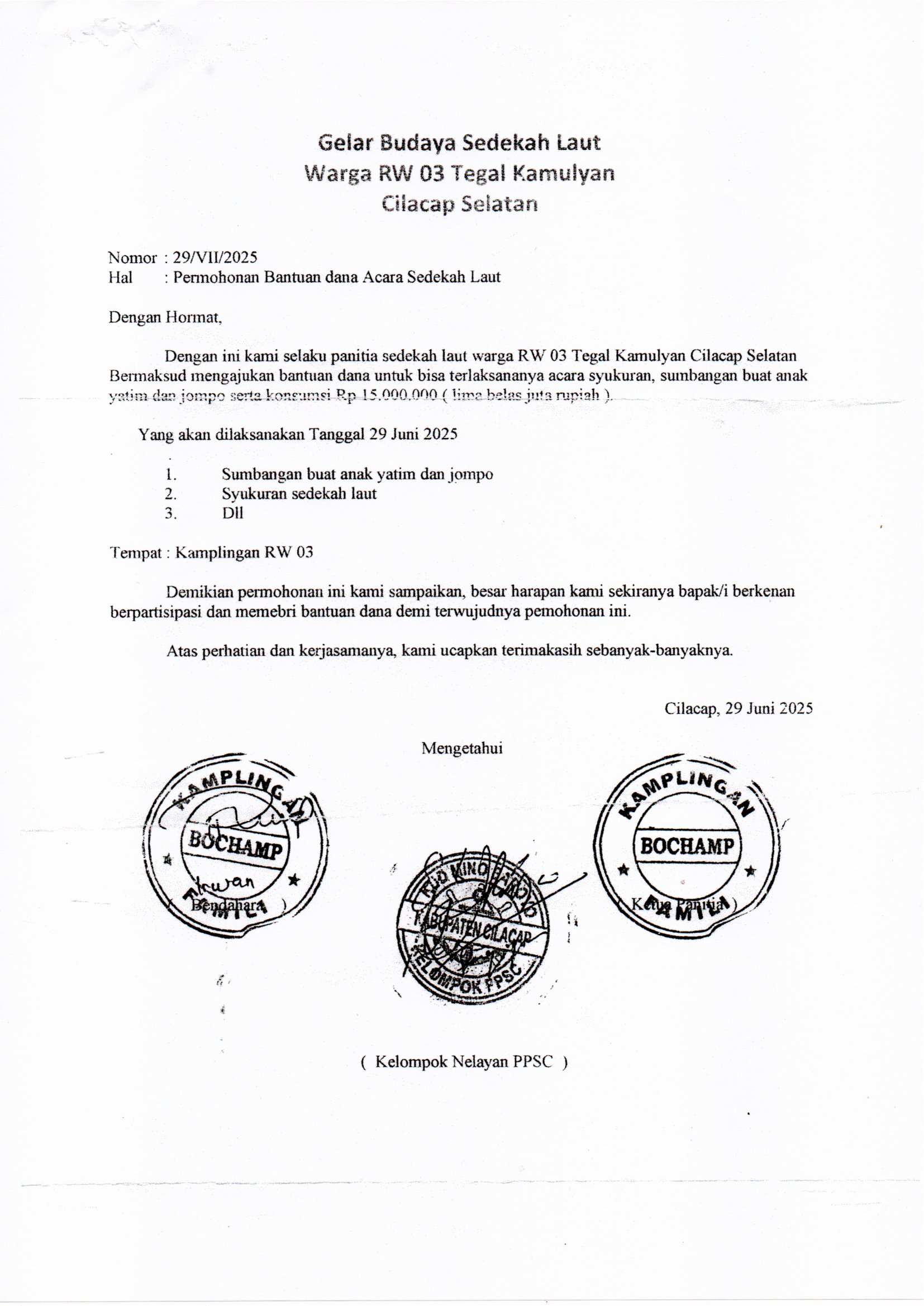 Warga RW 03 Tegalkamulyan, Cilacap Selatan