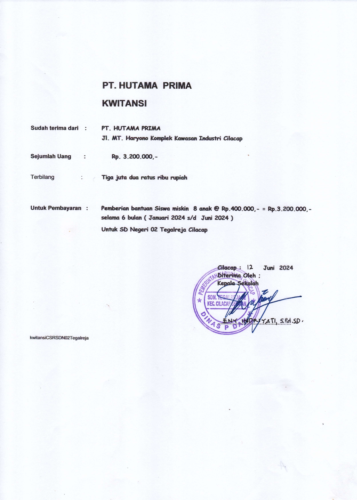 Siswa miskin SD Negri 02 Tegalreja 