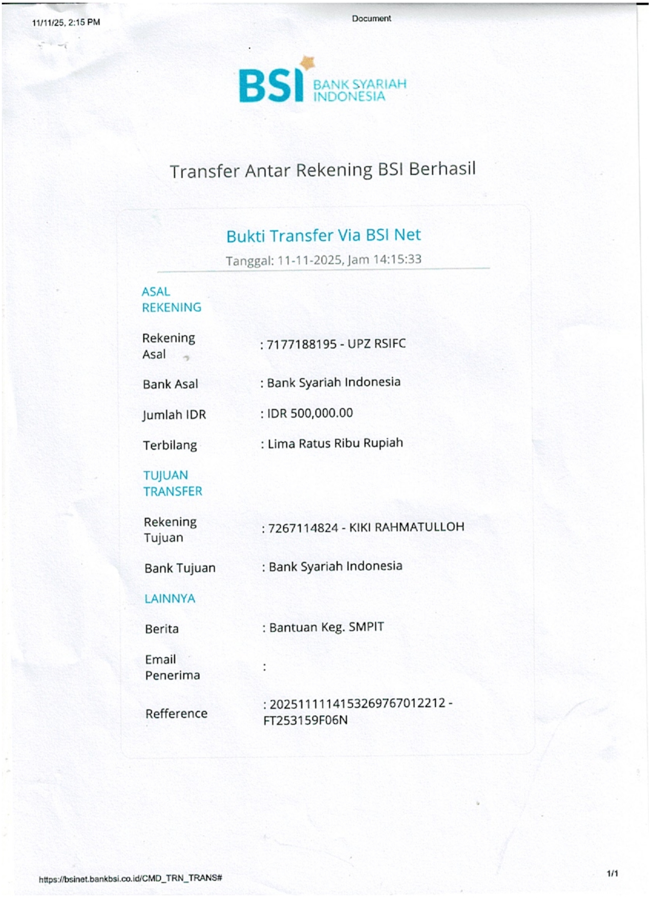 Panitia Kegiatan Lomba Islami SMP IT Buah Hati Boarding School