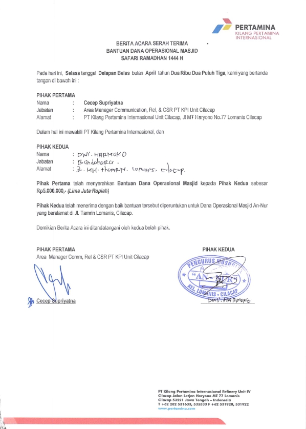 Mushola An-Nur Kelurahan Lomanis Kec. Cilacap Tengah