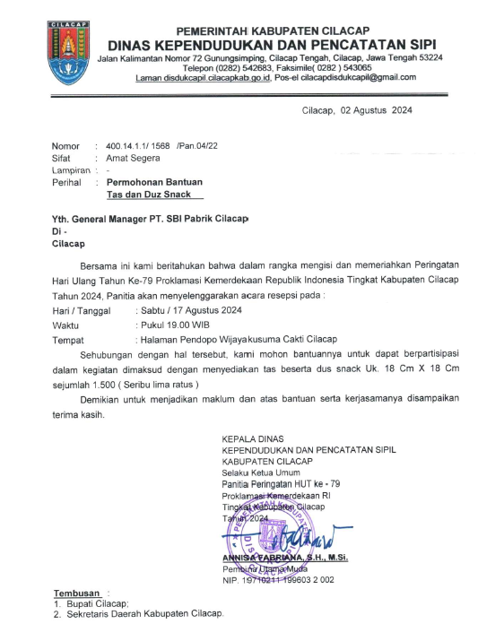 Panitia Peringatan HUT RI tingkat Kabupaten Cilacap