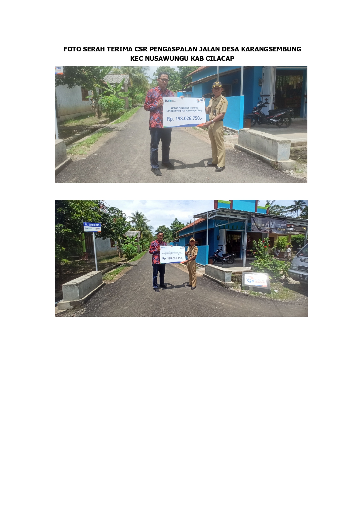 Jalan Desa Karangsembung Kec. Nusawungu Kab. Cilacap