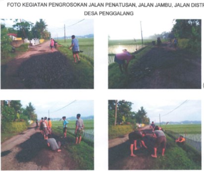Bantuan Kegiatan Perbaikan Infrastruktur Jalan Pengrosokan Jalan Desa Penggalang 
