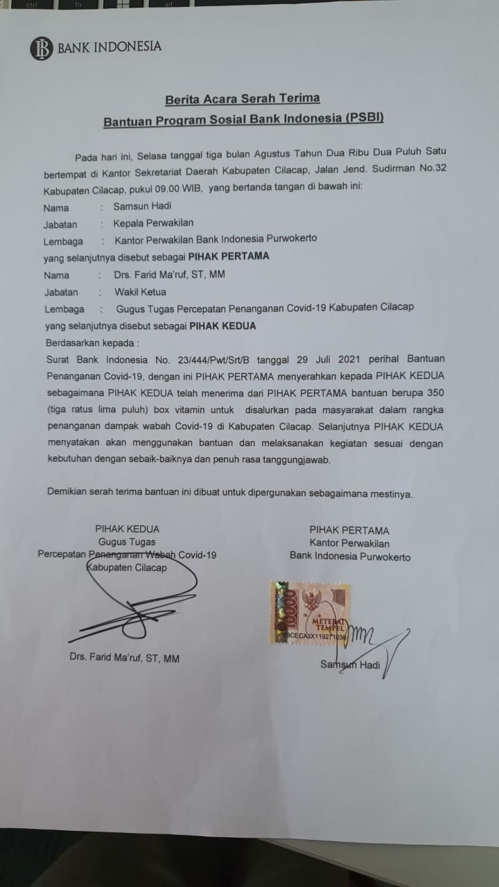 Gugus Tugas Percepatan Penanganan Covid-19 Kab. Cilacap