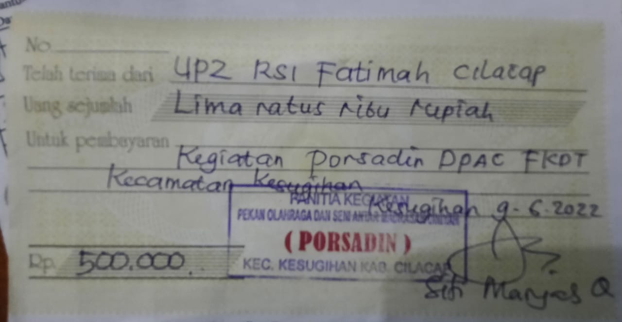 Bantuan Dana Kegiatan Porsadin Kesugihan