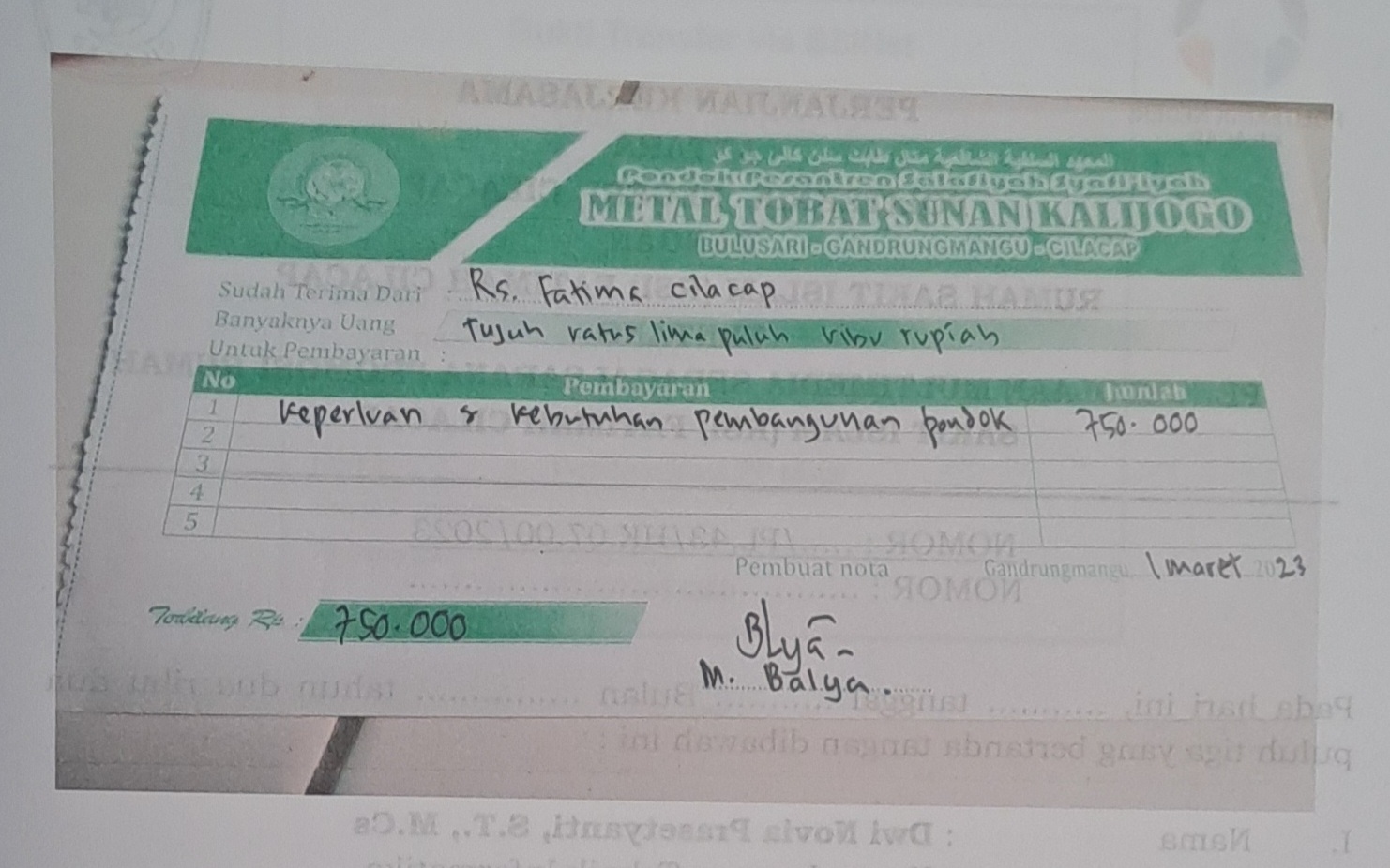 PP Metal Sunan Kalijogo di Desa Bulusari Kec. Gandrungmangu