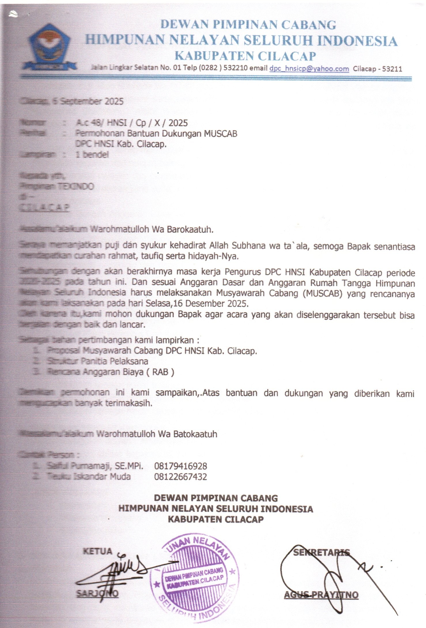 DPC Himpunan Nelayan Seluruh Indonesia (HNSI) Kab. Cilacap