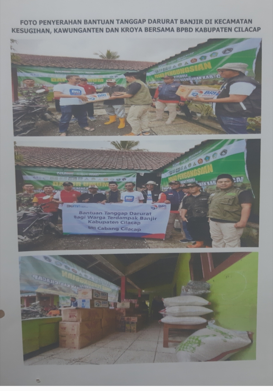 Warga terdampak Banjir di Kecamatan Kawunganten, Kesugihan dan Kroya 