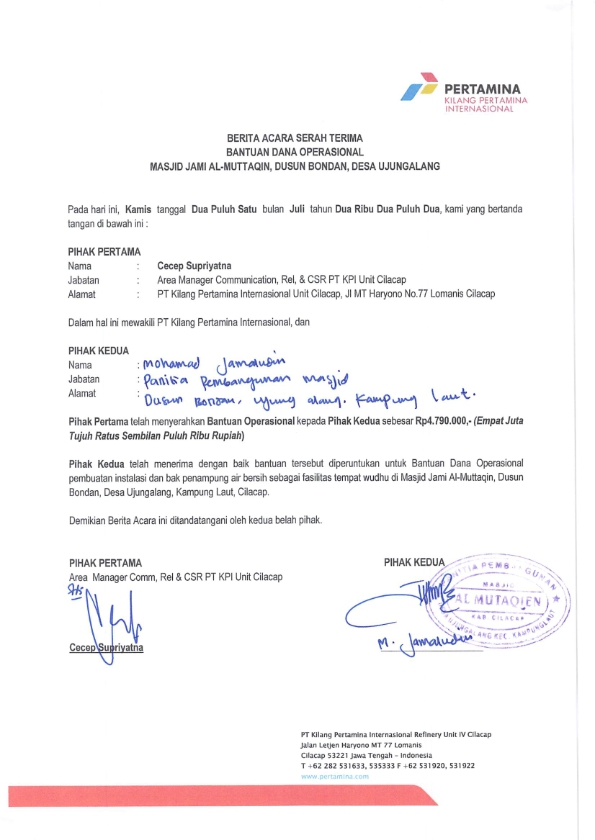 Masjid Jami Al-Muttaqin, Ujung Alang, Kampung Laut