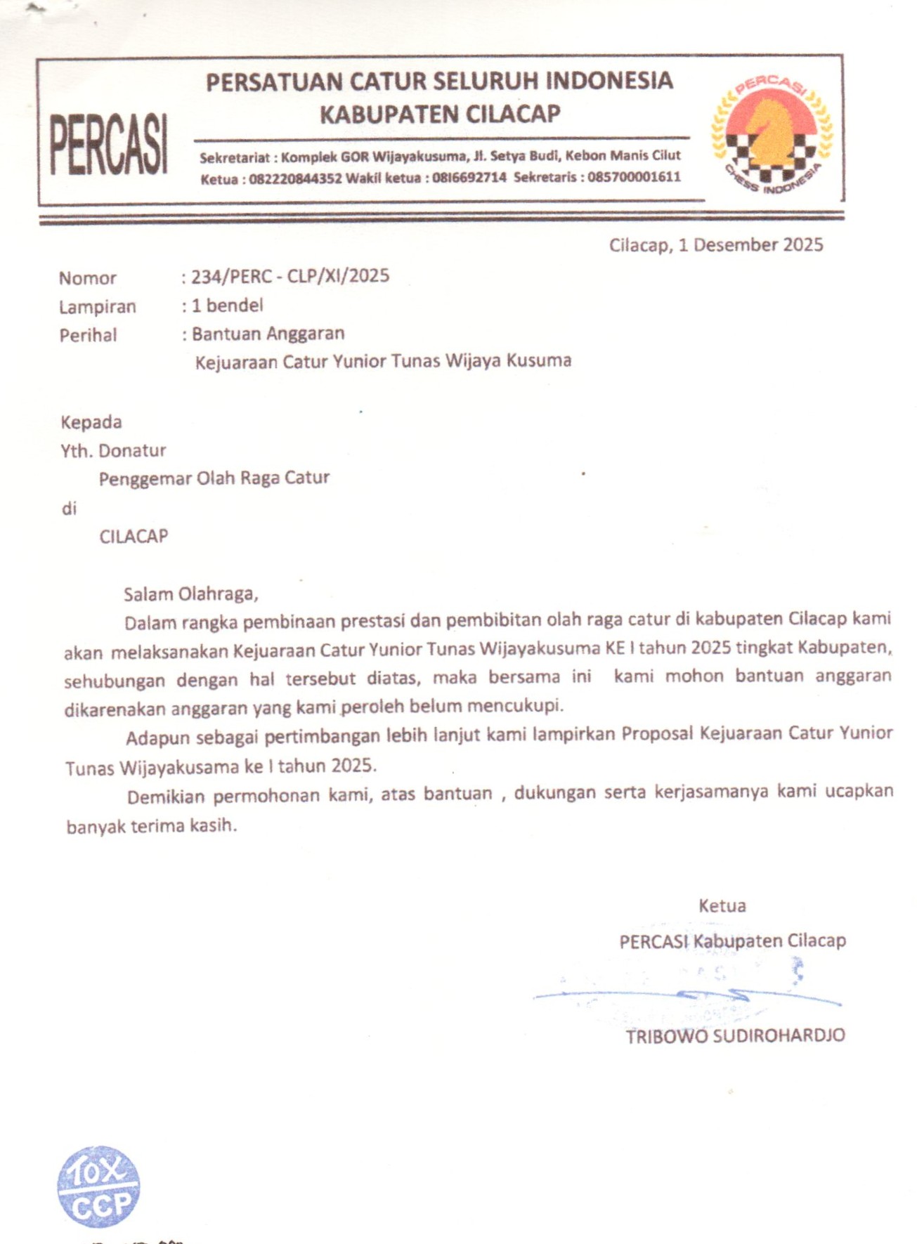 Persatuan Catur Seluruh Indonesia Kab. Cilacap