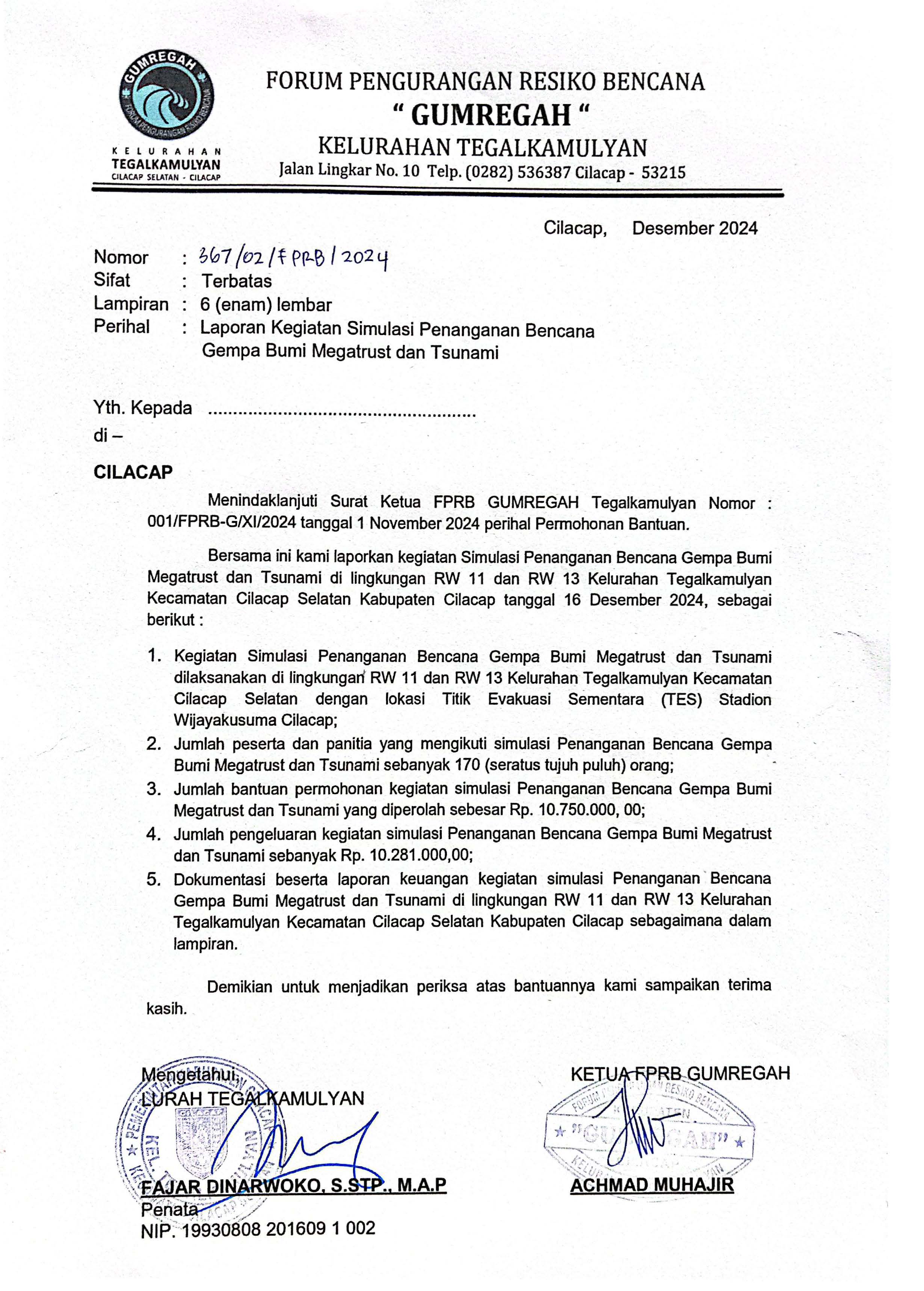 Warga Kelurahan Tegalkamulyan, Kecamatan Cilacap Selatan