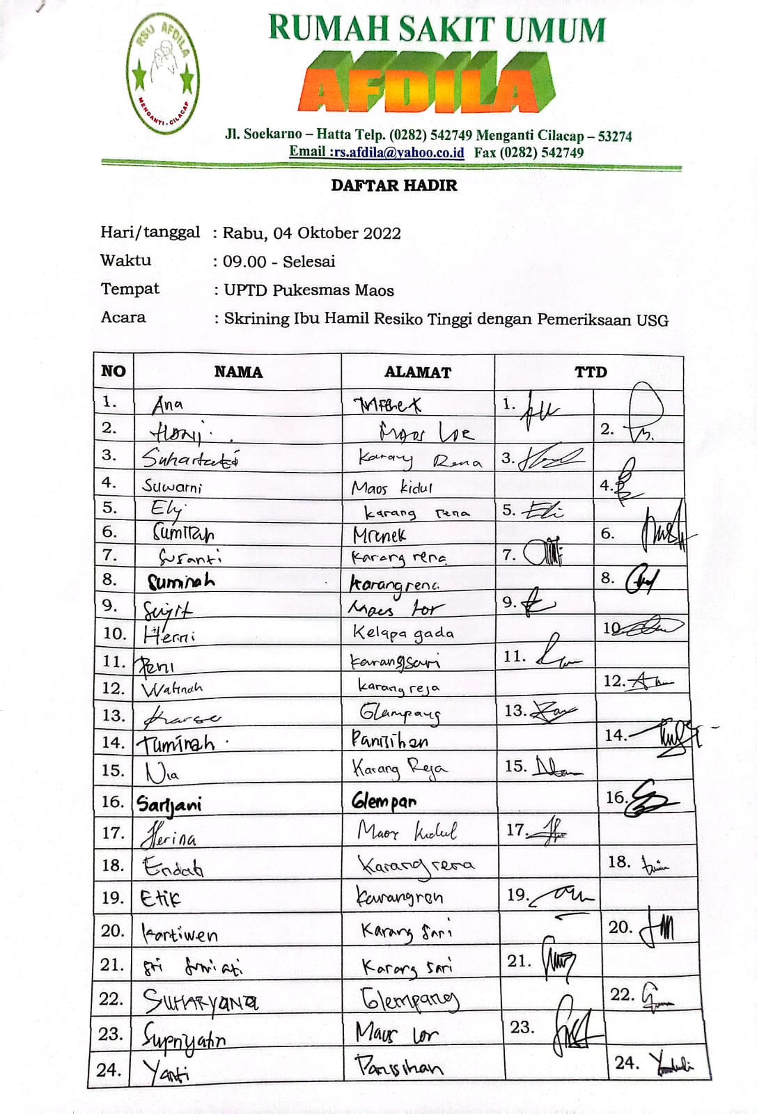 Ibu hamil di Kec. Maos