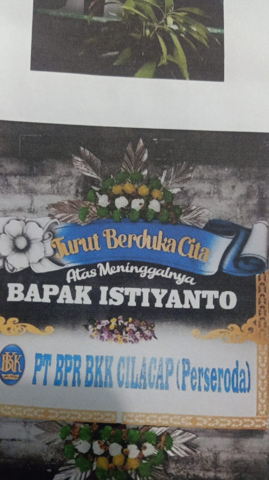 BANTUAN BIAYA PEMAKAMAN KARYAWAN PT BPR BKK CILACAP