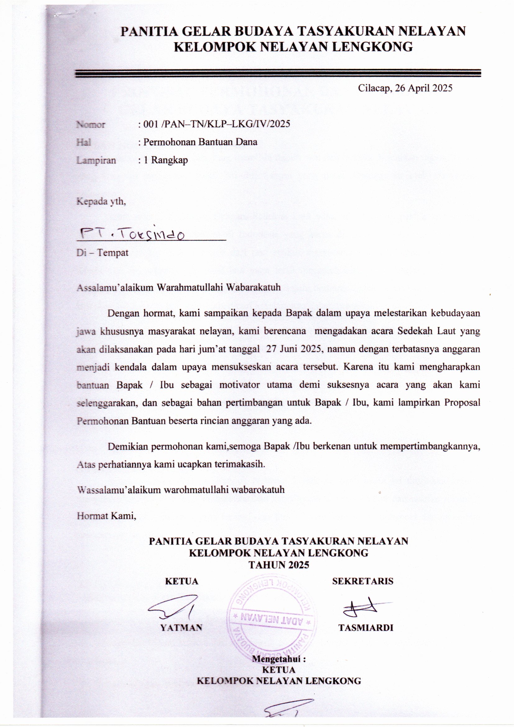 Kelompok Nelayan Lengkong, Tegalkamulyan, Cilacap Selatan