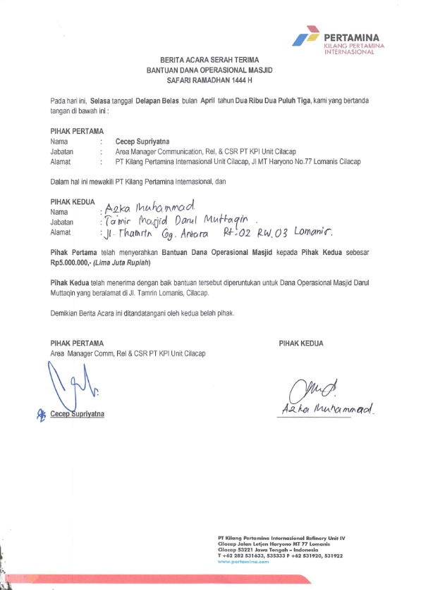 Mushola Darul Mutaqqin kelurahan Lomanis Kec. Cilacap Tengah