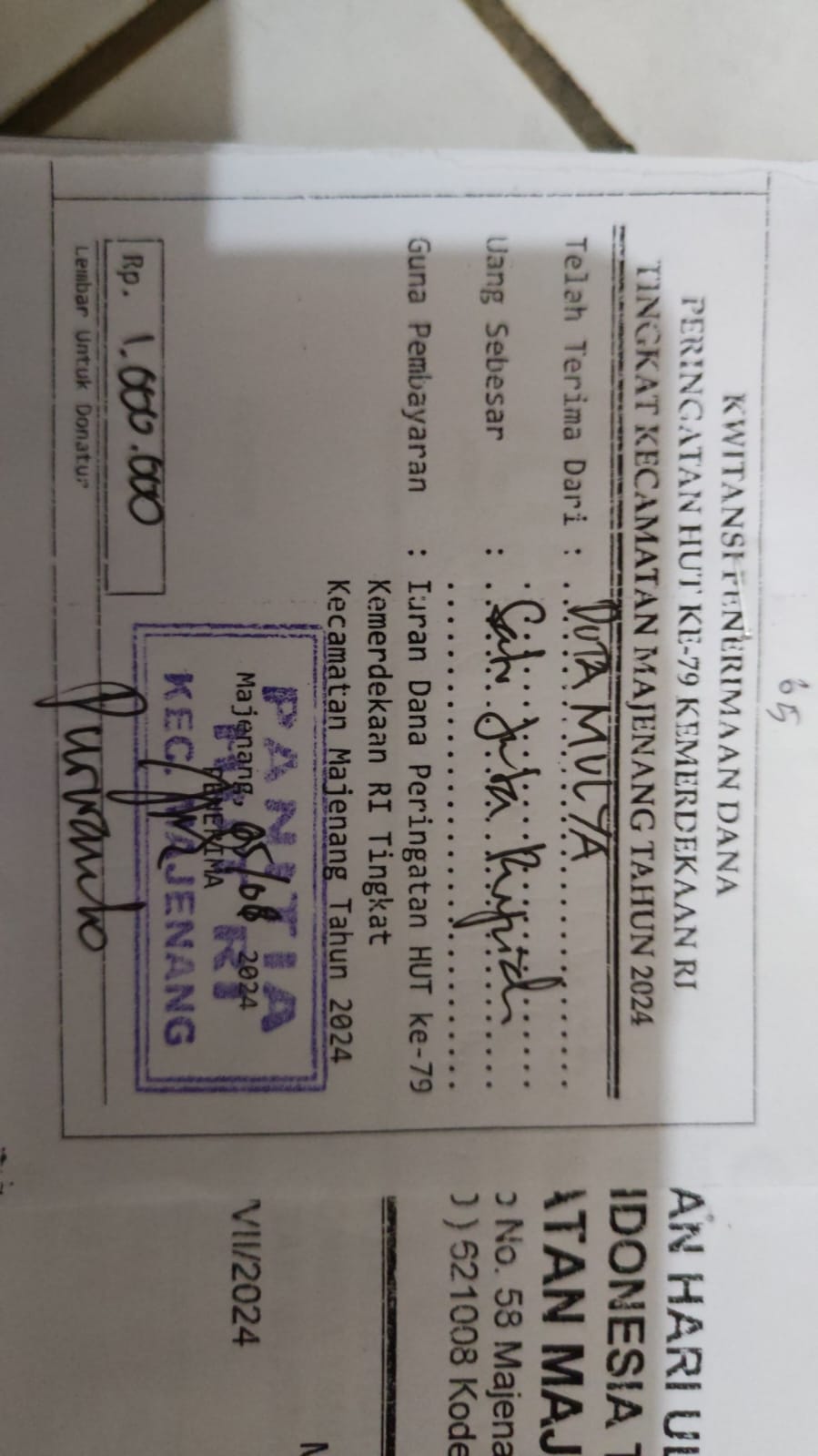 Panitia HUT RI Ke-79 Kecamatan Majenang