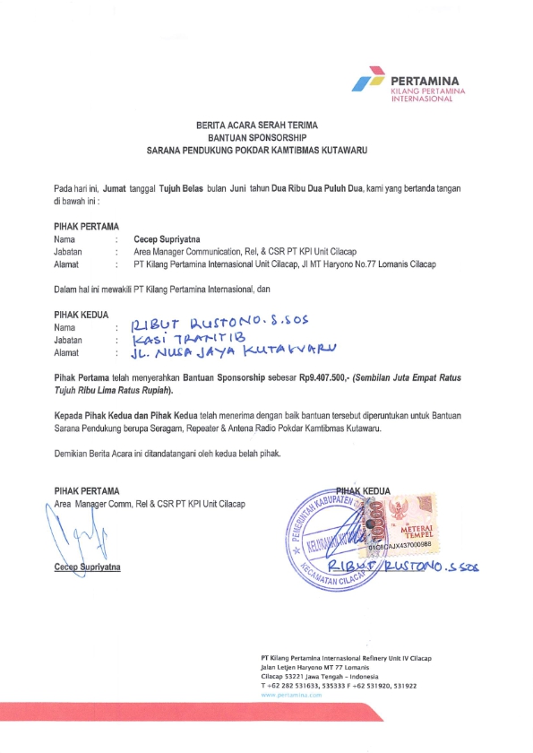 Pokdar Kamtibmas Kelurahan Kutawaru