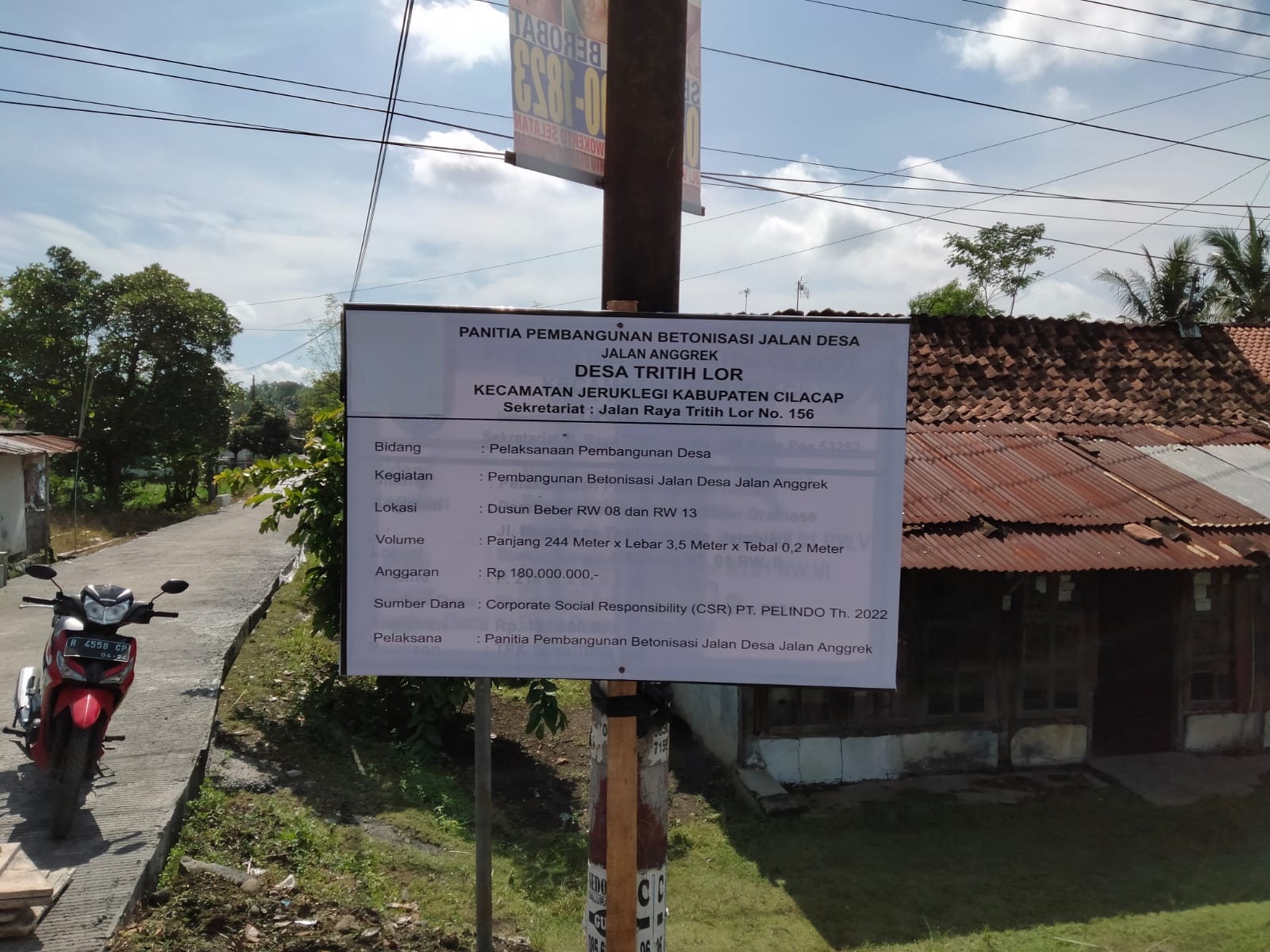 Bantuan Betonisasi Jalan Desa, Jalan Anggrek Desa Tritih Lor