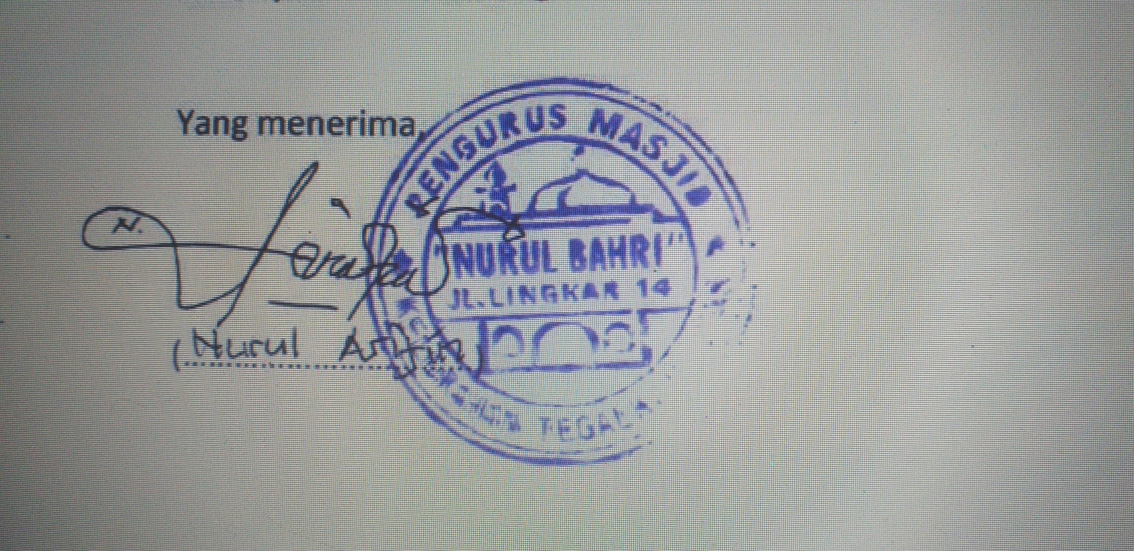 Pengurus Masjid Nurul Bahri, Cilacap