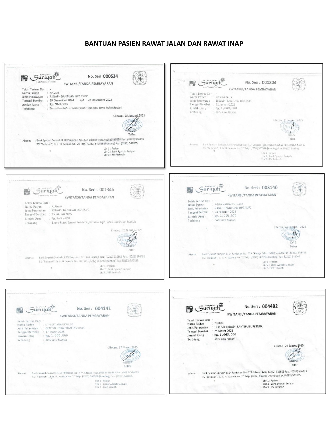 Pasien Rawat Jalan dan Rawat Inap (16 pasien)