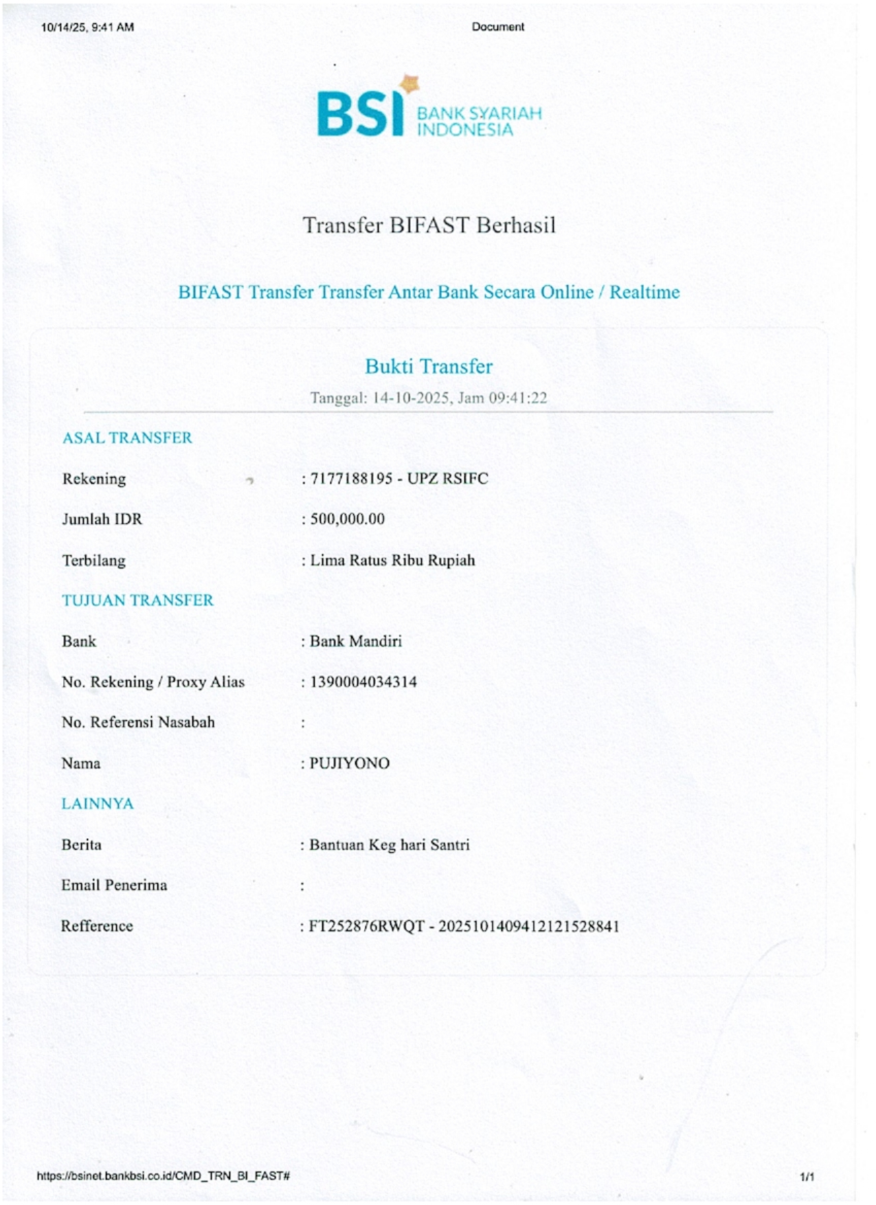 Panitia Kegiatan Hari Santri Ranting Nahdatul Ulama dan POKDARKAMTIBMAS