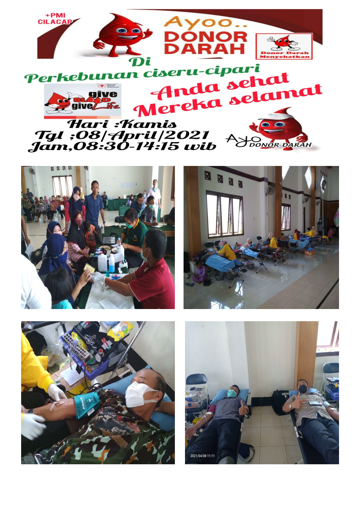 Donor darah rutin pada bulan April 2021