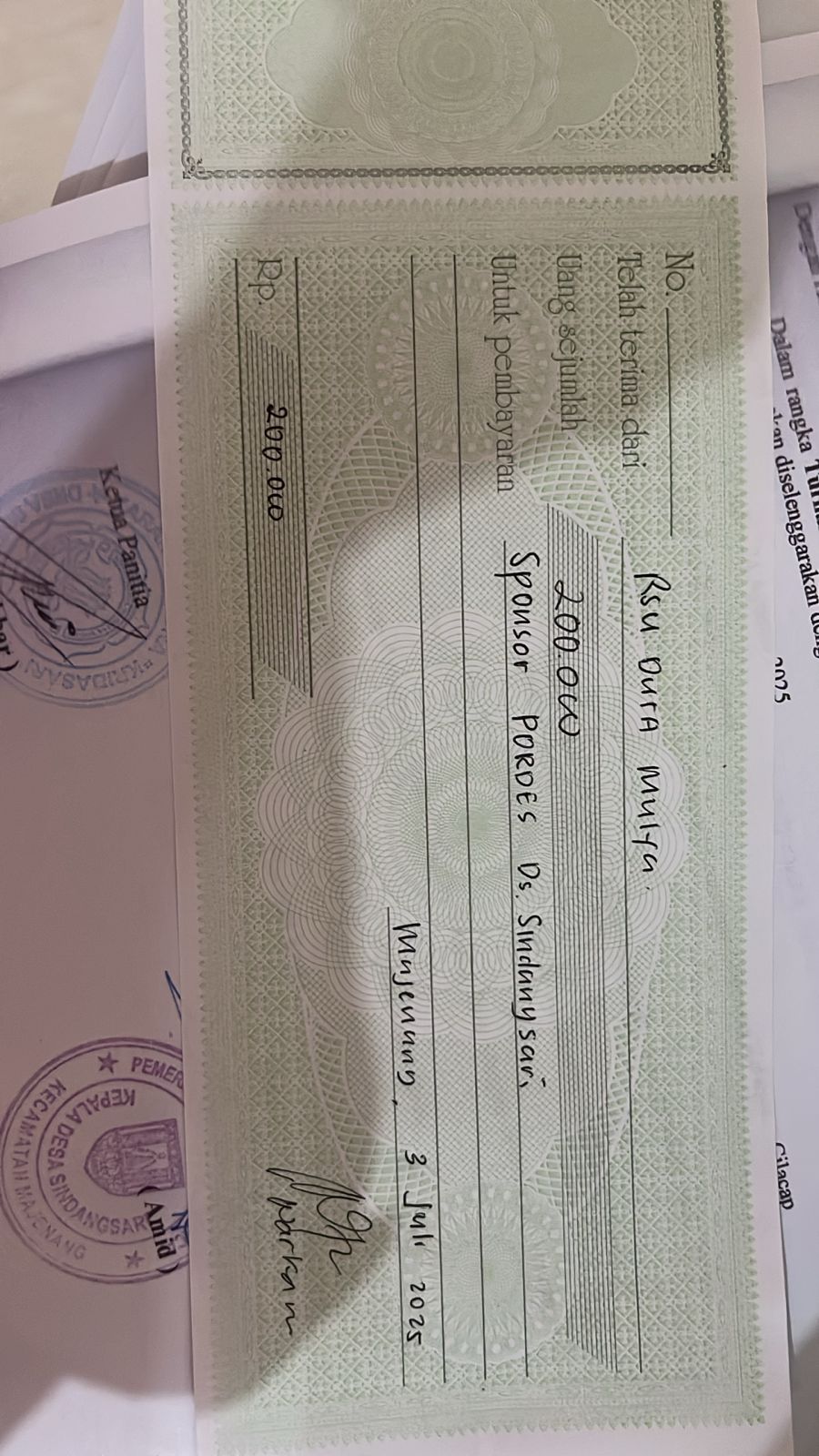 Panitia Turnamen Sepak Bola PORDES 