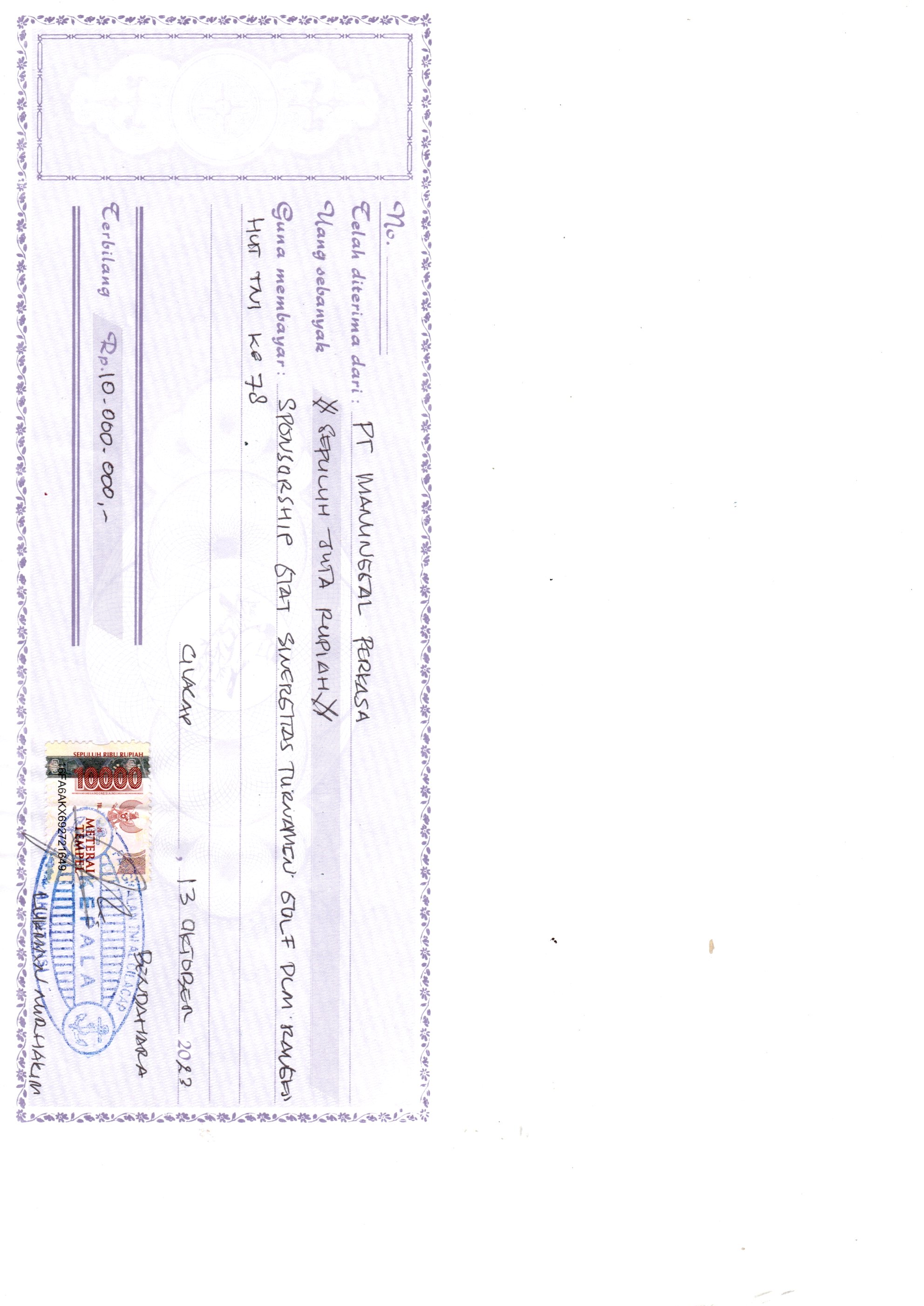 Panitia acara Sinergitas Cup Turnamen Golf / Kodim 0703 Cilacap