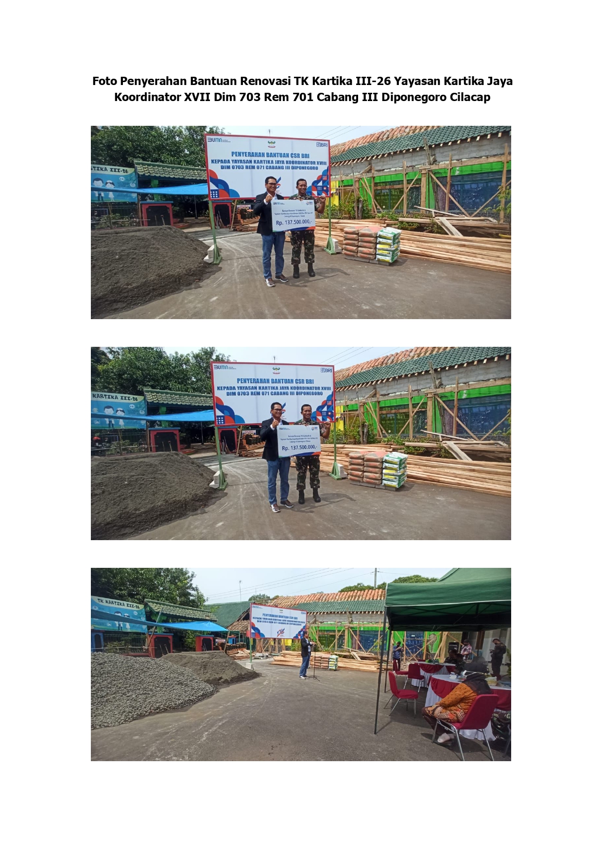 TK Kartika III-26 Yayasan Kartika Jaya Koordinator XVII Dim 703 Rem 701 Cabang III Diponegoro Cilacap