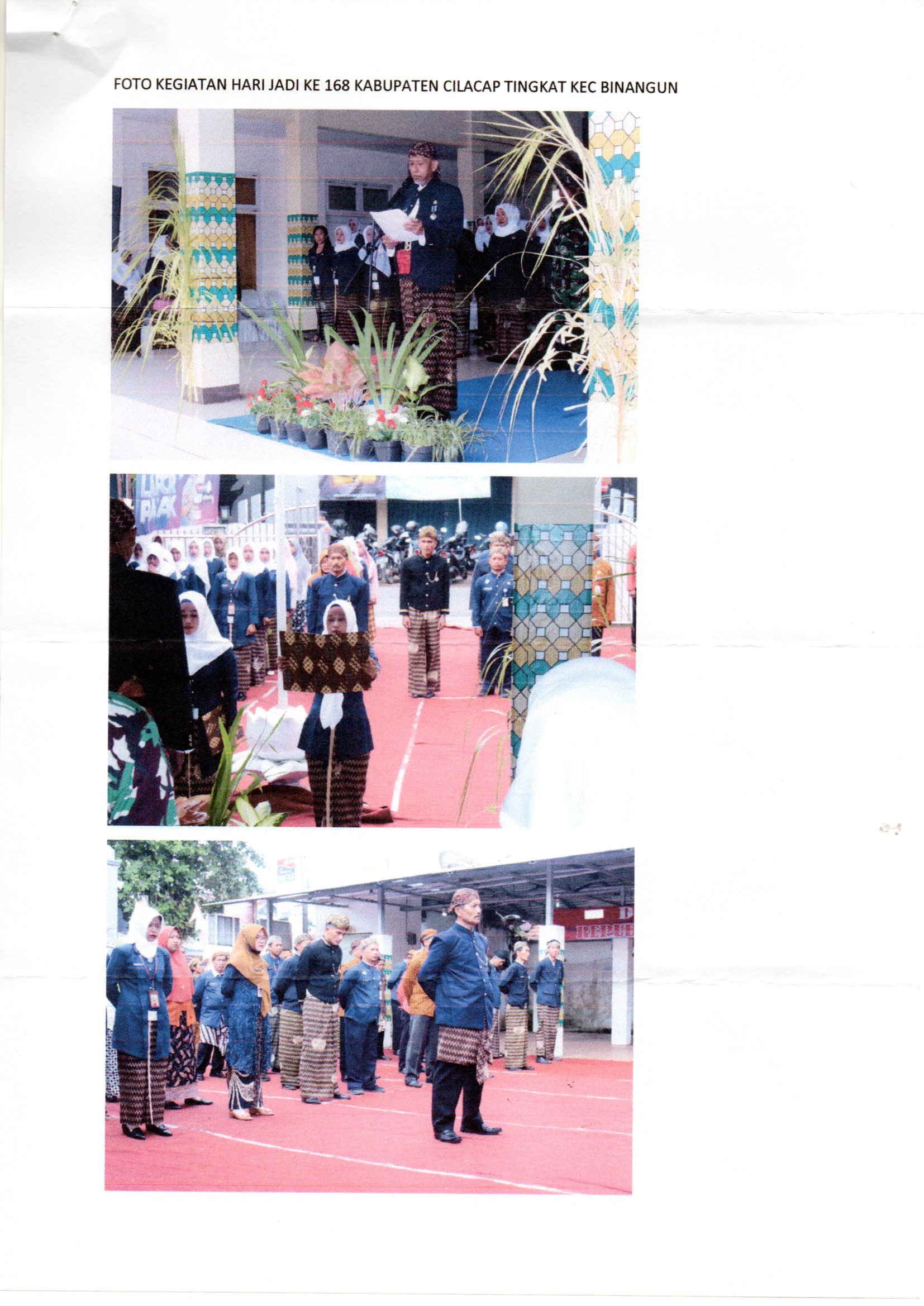 Panitia Peringatan Hari Jadi Kabupaten Cilacap Ke -168 Tahun 2024 Tingkat Kecamatan Binangun