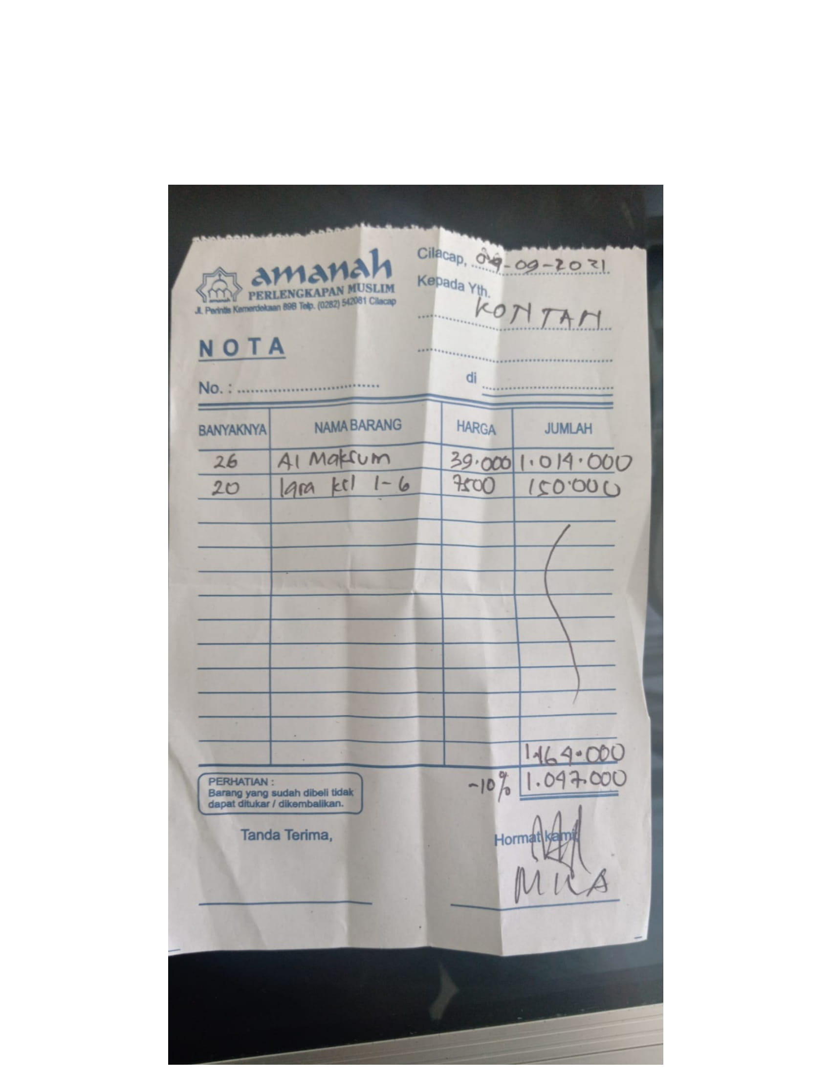 Pembelian Al Quran untuk Majlis Taklim Arohmah Dusun Ciparakan Desa Sukahurip