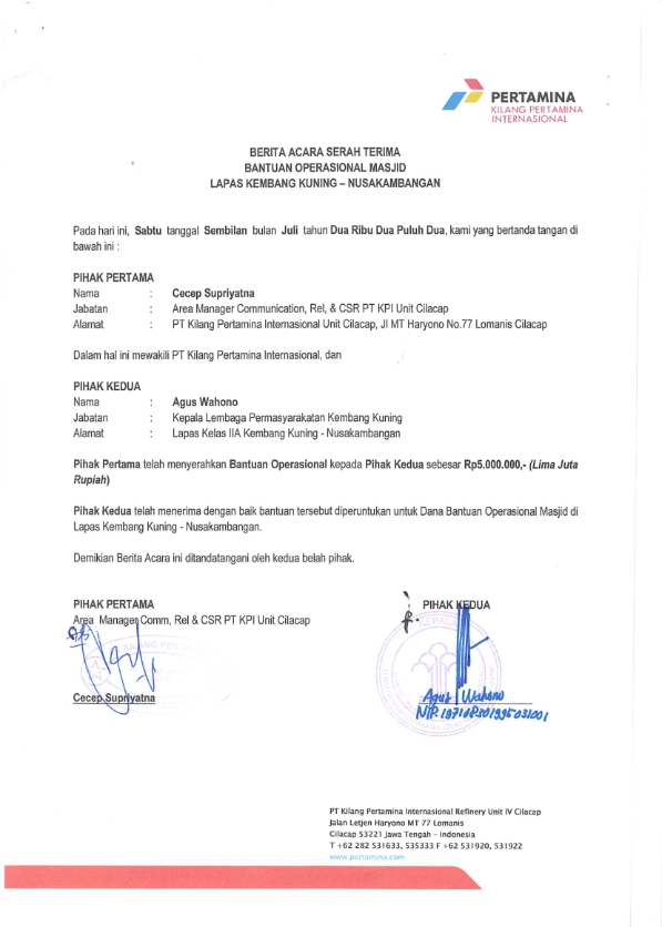 Masjid Lapas Kelas II A Kembang Kuning Nusakambangan