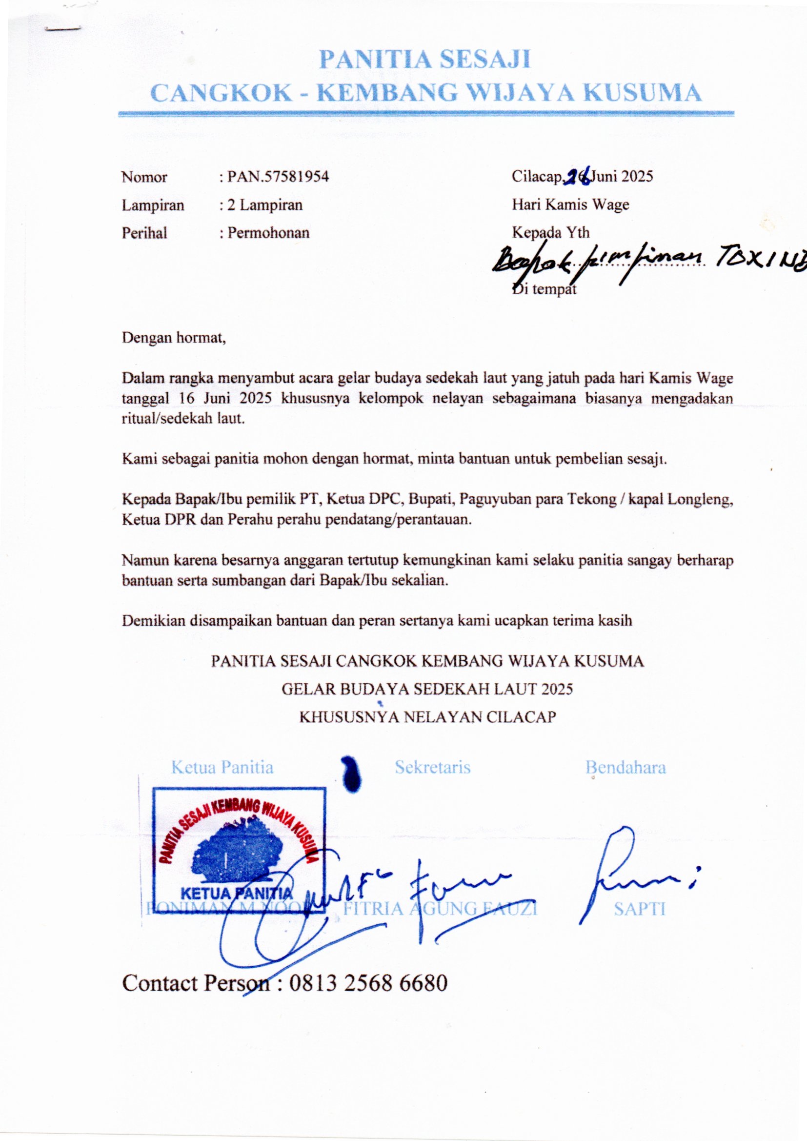 Panitia Sesaji Cangkok Wijaya Kusuma 2025