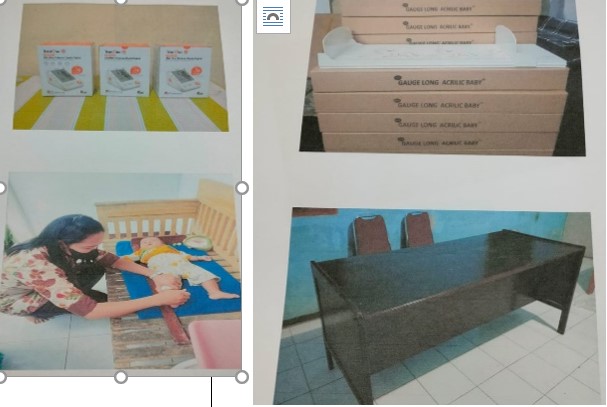 Bantuan sarpras posyandu bunton,timbangan bayi, tensi buat ibu hamil, alat ukur bayi 